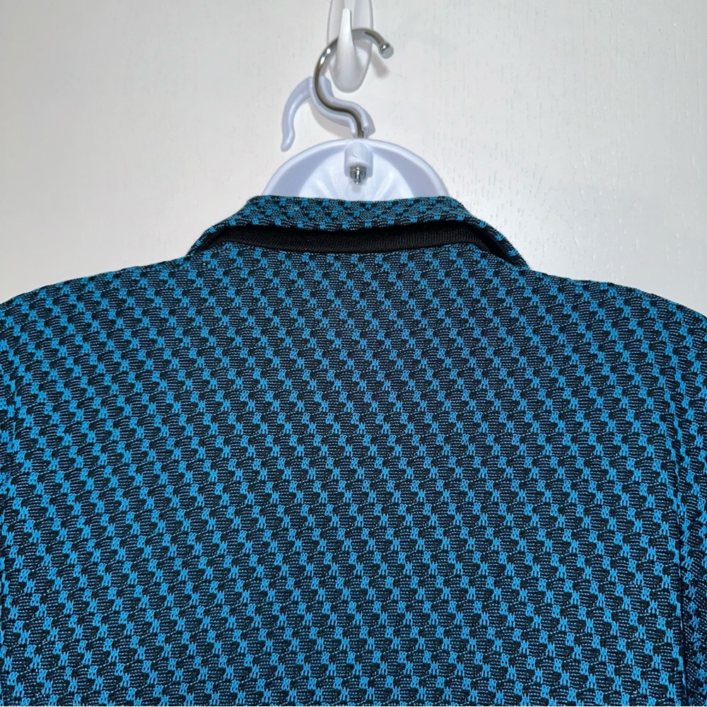 Misook Women’s Galactic Teal & Black Tie Cuff Tailored Knit Jacket- Size Large - Picture 9 of 13